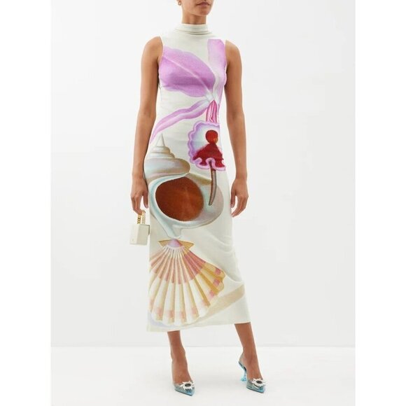 AMINA MUADDI Begum Glass Sling Pump in Sky 38 With Box Womens High Heels - Picture 16 of 17